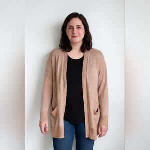 Madewell Beige/Tan Open-Front Ribbed Cardigan